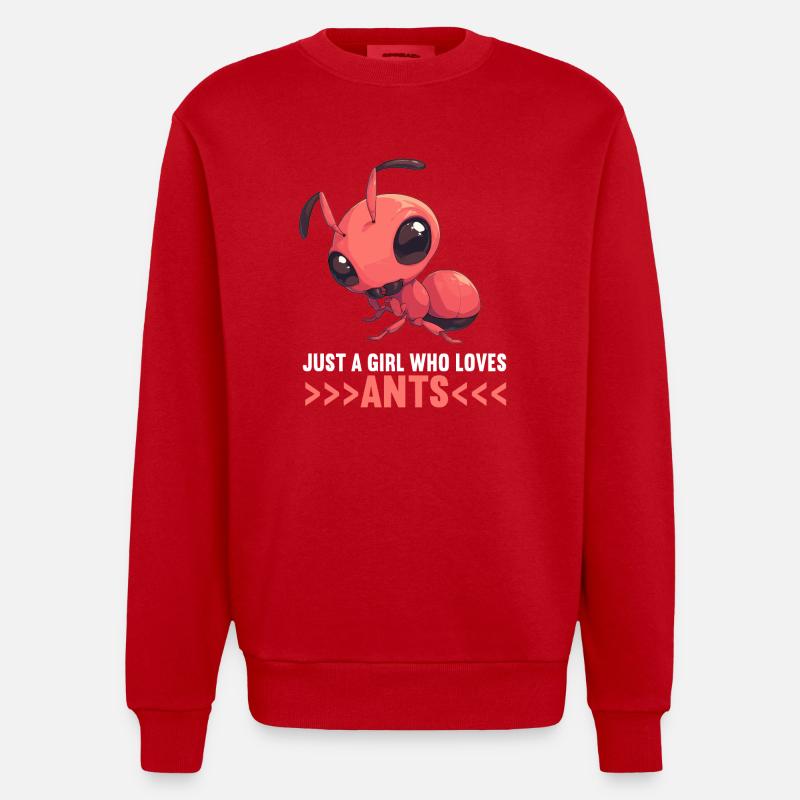 Fourmis fourmis - Sweat bio épais oversize fabriqué en UE - rouge