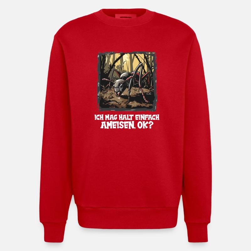Fourmis fourmis - Sweat bio épais oversize fabriqué en UE - rouge