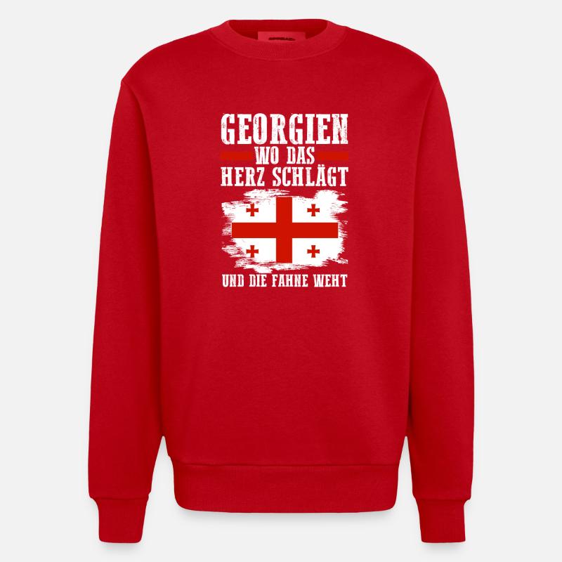 Géorgie géorgienne - Sweat bio épais oversize fabriqué en UE - rouge