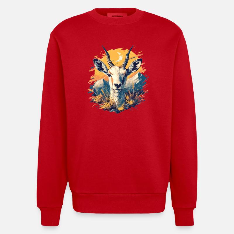 Antilope antilope antilope ouverte - Sweat bio épais oversize fabriqué en UE - rouge
