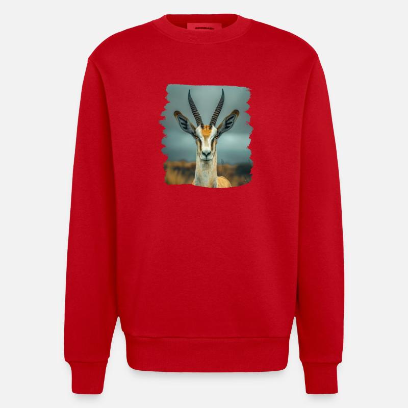 Antilope antilope antilope ouverte - Sweat bio épais oversize fabriqué en UE - rouge