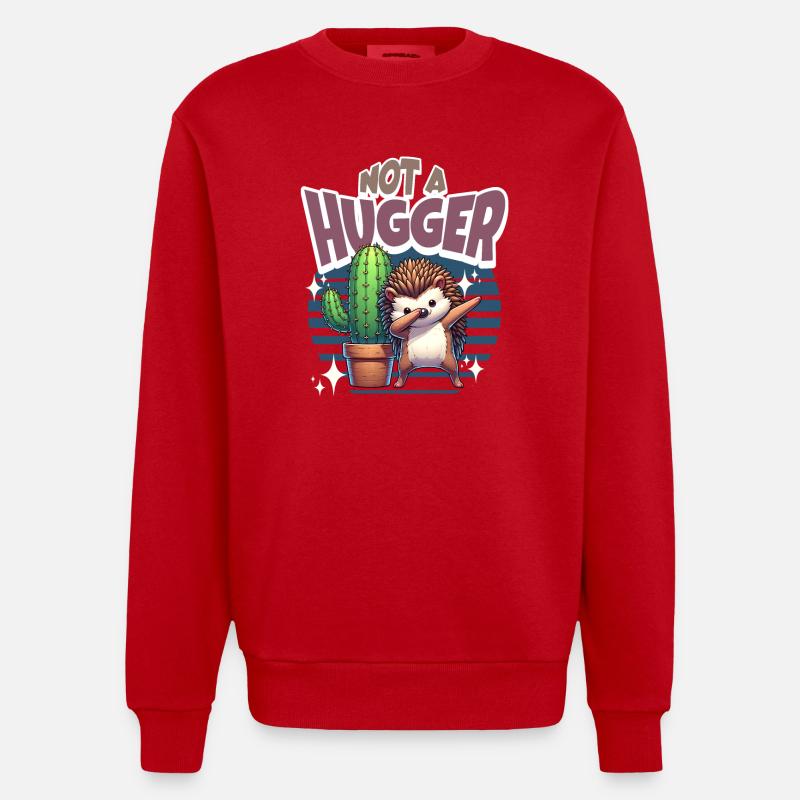 Pas un cactus hérisson Hugger - Sweat bio épais oversize fabriqué en UE - rouge