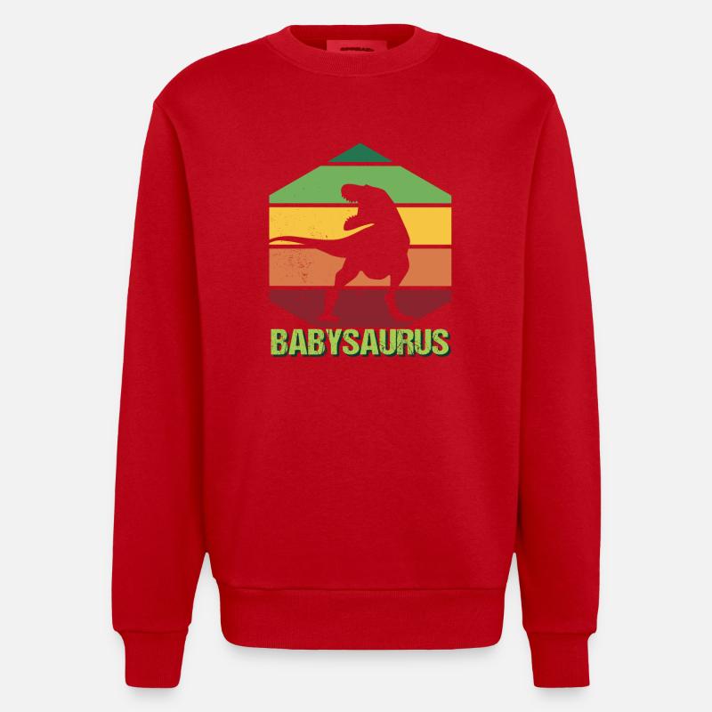 Babysaurus Dino Dinosaure - Sweat bio épais oversize fabriqué en UE - rouge