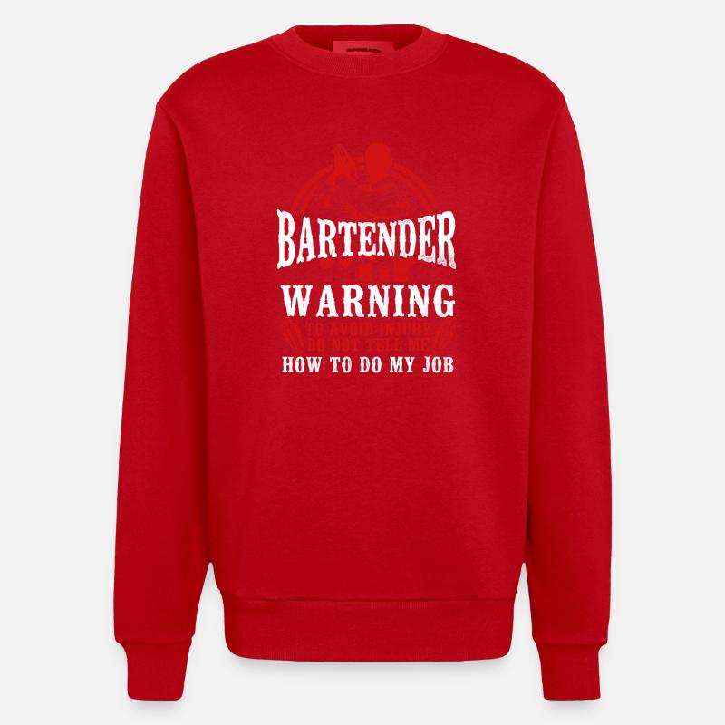 Bartender Mixologist Bartender - Heavyweight Oversized Organic Crew Neck Made in EU - red