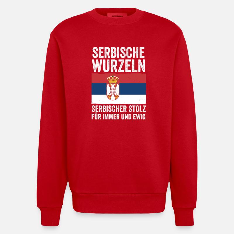 Serbe Serbe Serbie - Sweat bio épais oversize fabriqué en UE - rouge