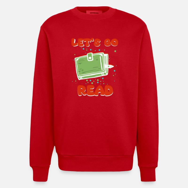 Lecteurs Amoureux de la lecture - Sweat bio épais oversize fabriqué en UE - rouge