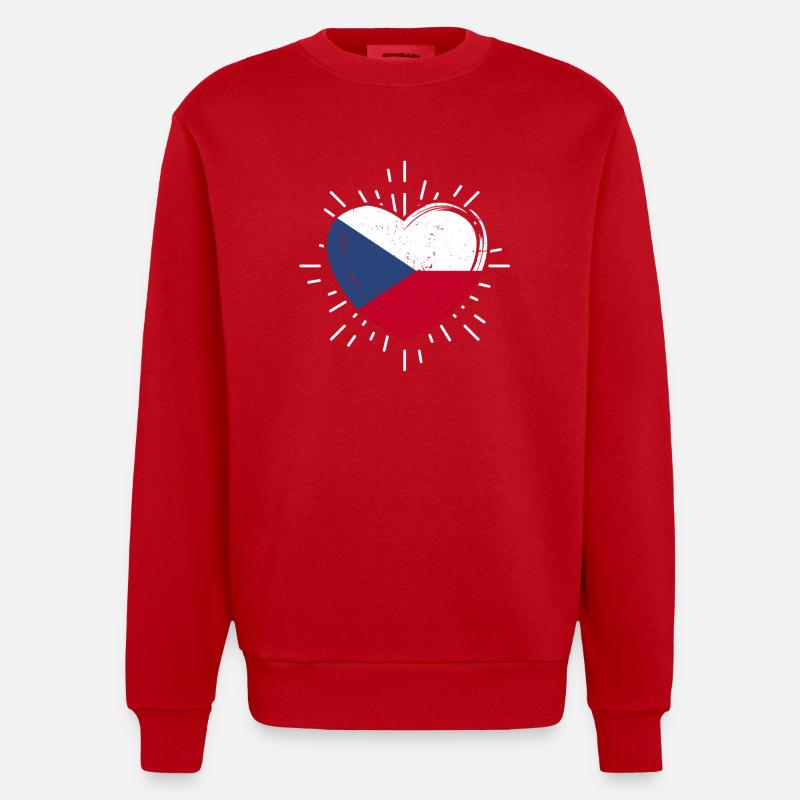 Tchèques République tchèque - Sweat bio épais oversize fabriqué en UE - rouge
