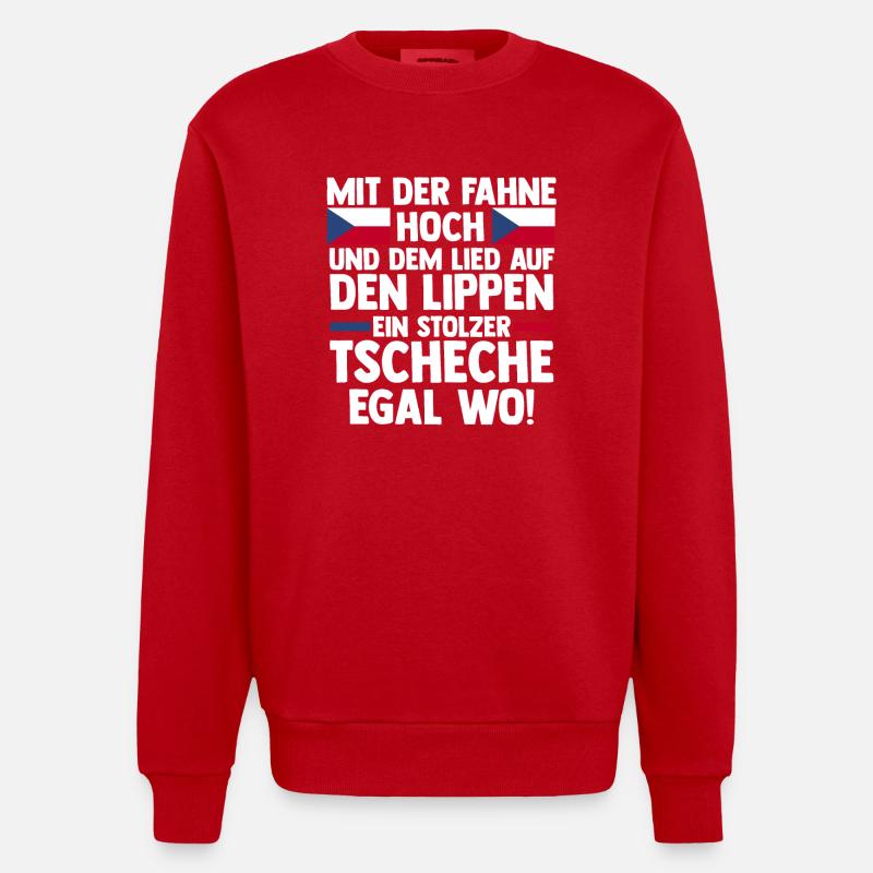 Tschechen Tschechisch Tschechien - Heavyweight Oversized Organic Crew Neck Made in EU - Rot