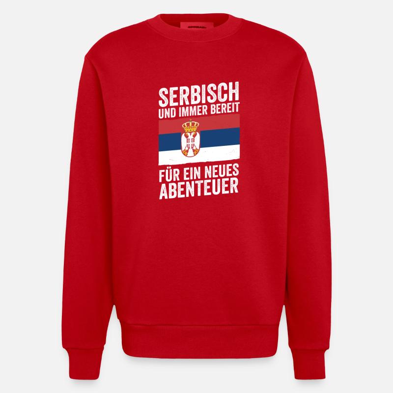 Serbe Serbe Serbie - Sweat bio épais oversize fabriqué en UE - rouge