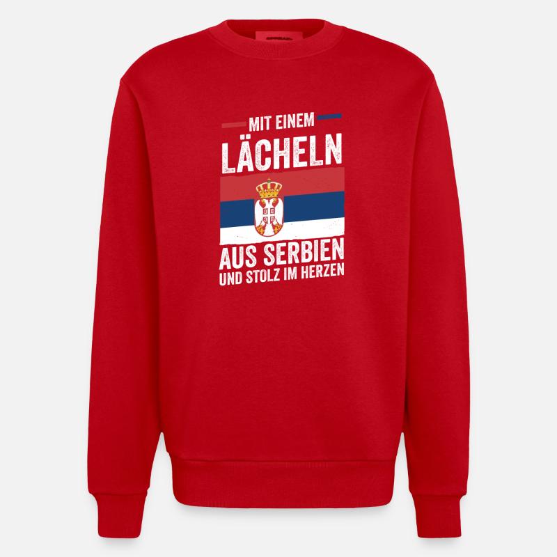 Serbe Serbe Serbie - Sweat bio épais oversize fabriqué en UE - rouge