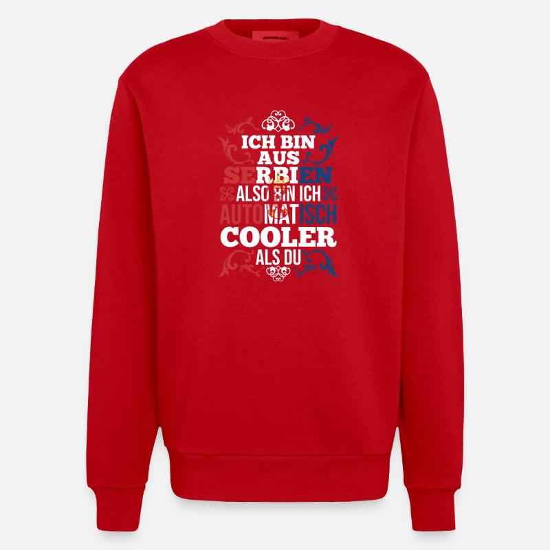 Serbe Serbe Serbie - Sweat bio épais oversize fabriqué en UE - rouge