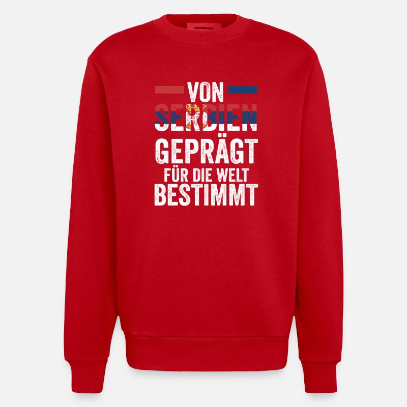 Serben Serbisch Serbien - Heavyweight Oversized Organic Crew Neck Made in EU - Rot
