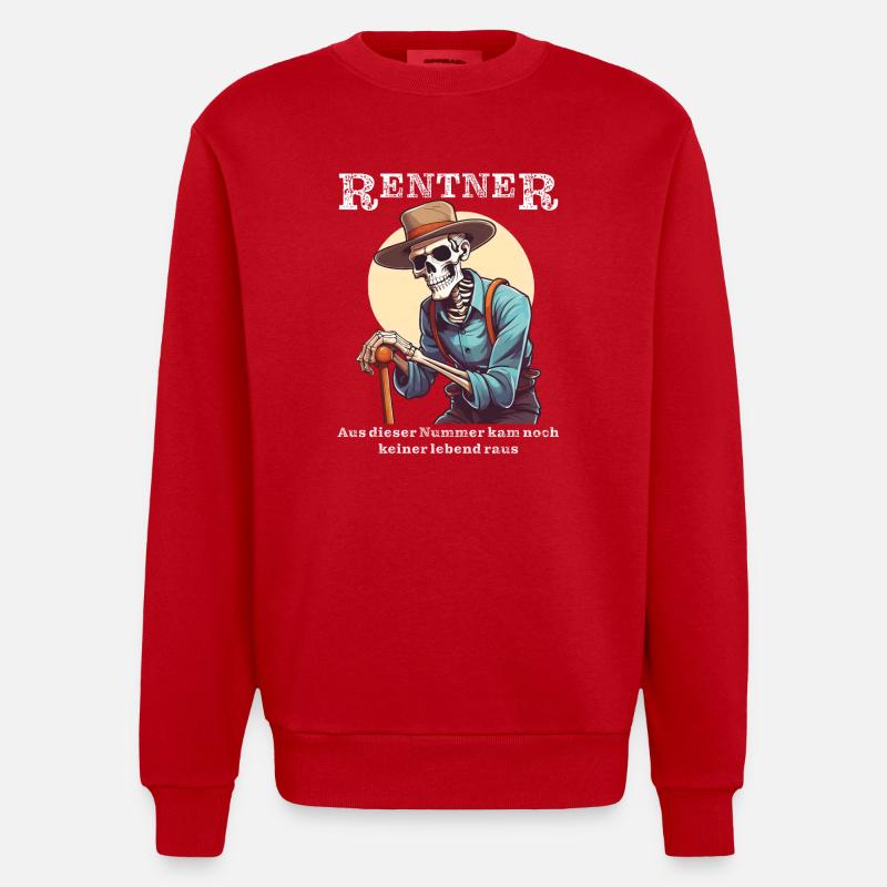 OS DE RETRAITÉ - Sweat bio épais oversize fabriqué en UE - rouge