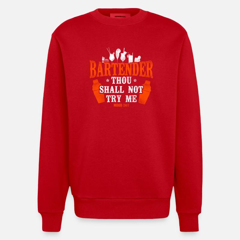 Bartender Mixologist Bartender - Heavyweight Oversized Organic Crew Neck Made in EU - red