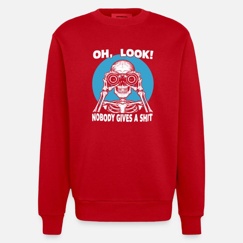 Funny skeleton design - Heavyweight Oversized Organic Crew Neck Made in EU - red