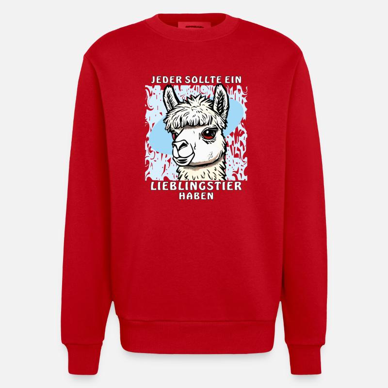 ANIMAL PRÉFÉRÉ DE L’ALPAGA - Sweat bio épais oversize fabriqué en UE - rouge