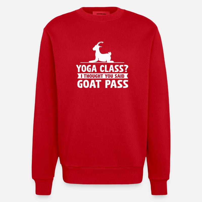 Yogastunde oder Ziegenpass - Heavyweight Oversized Organic Crew Neck Made in EU - Rot