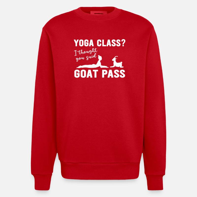 Yoga-Kurs oder Ziegenpass - Heavyweight Oversized Organic Crew Neck Made in EU - Rot