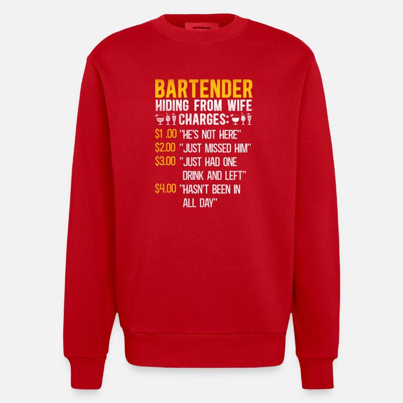 Bartender Mixologist Bartender - Heavyweight Oversized Organic Crew Neck Made in EU - red