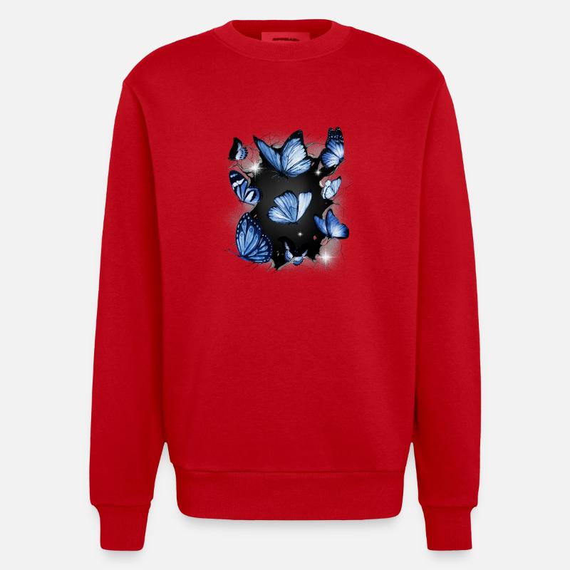 Papillons Papillon Insecte Insectes - Sweat bio épais oversize fabriqué en UE - rouge