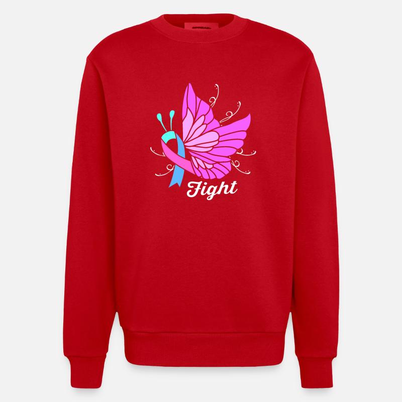 Cancer de la thyroïde - Sweat bio épais oversize fabriqué en UE - rouge