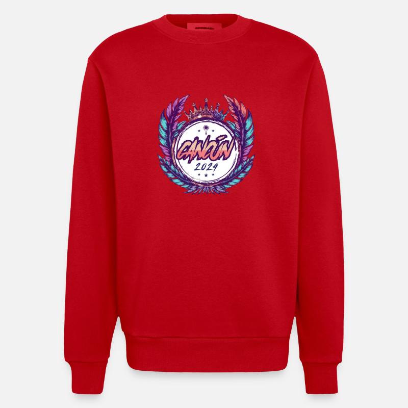 Cancun, Mexique 2024 - Sweat bio épais oversize fabriqué en UE - rouge