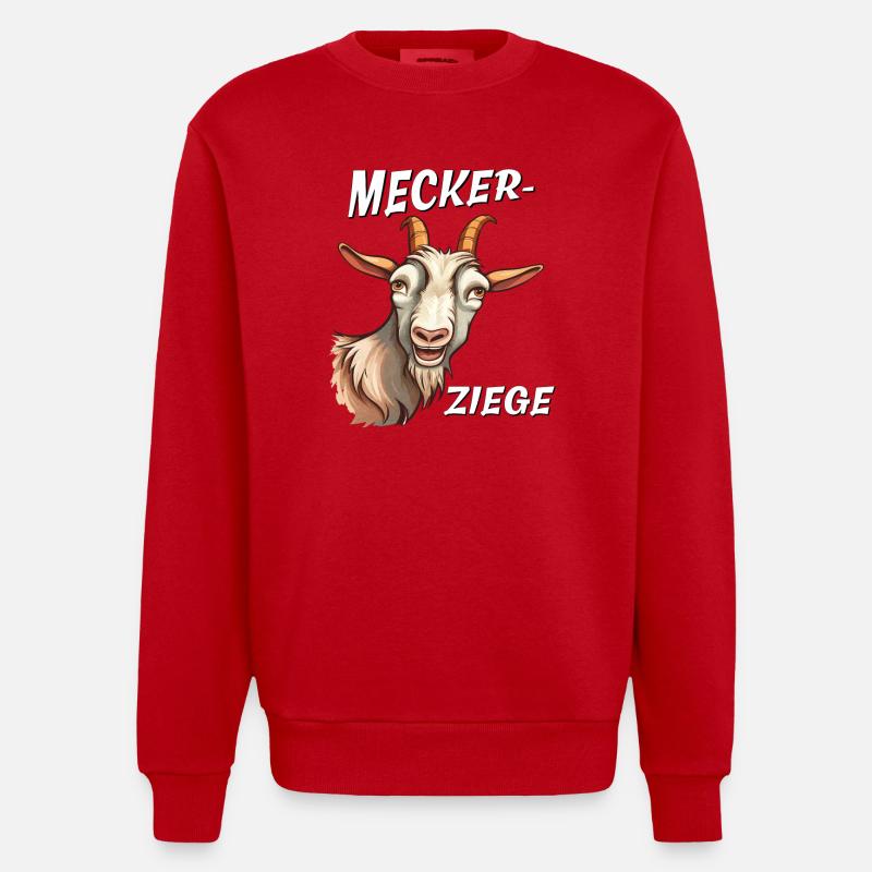 MECKER-ZIEGE - Heavyweight Oversized Organic Crew Neck Made in EU - Rot