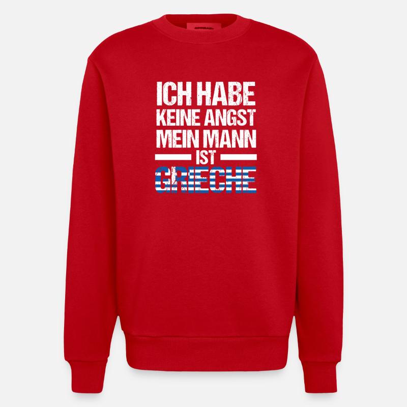 Grecs Grèce - Sweat bio épais oversize fabriqué en UE - rouge