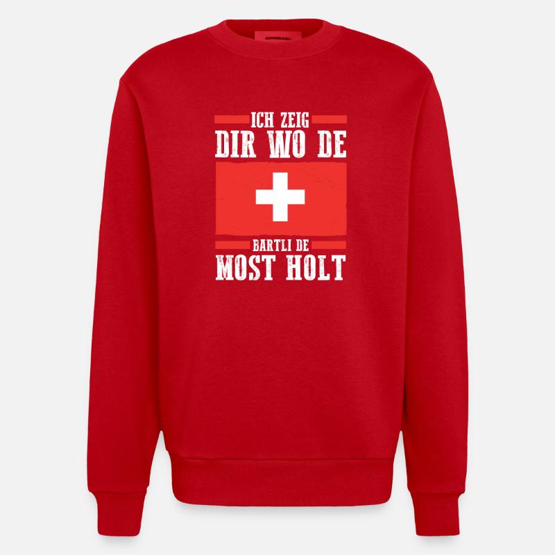 Schweizer Schweiz - Heavyweight Oversized Organic Crew Neck Made in EU - Rot