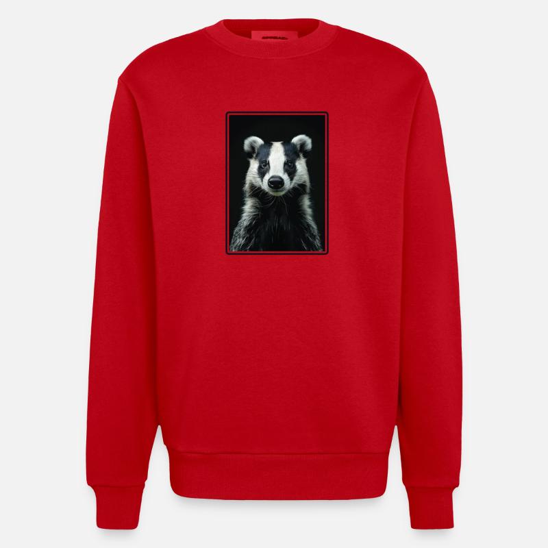 Blaireau Dachse Dachs - Sweat bio épais oversize fabriqué en UE - rouge