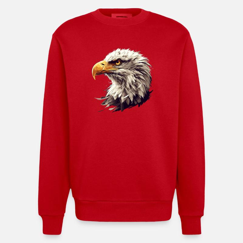 Pygargue à tête blanche Weißkopfseeadler - Sweat bio épais oversize fabriqué en UE - rouge