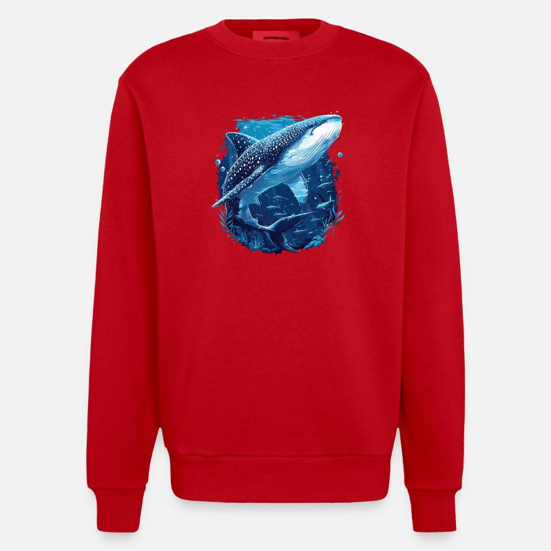 requin-baleine Requin-baleine requin-baleine - Sweat bio épais oversize fabriqué en UE - rouge