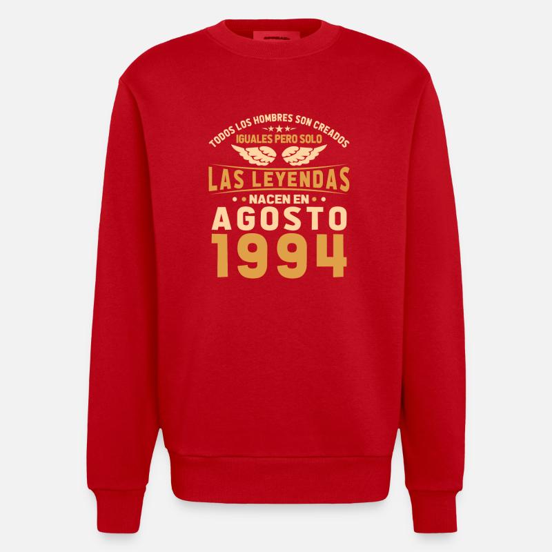 Les Légendes Août 1994 - Sweat bio épais oversize fabriqué en UE - rouge
