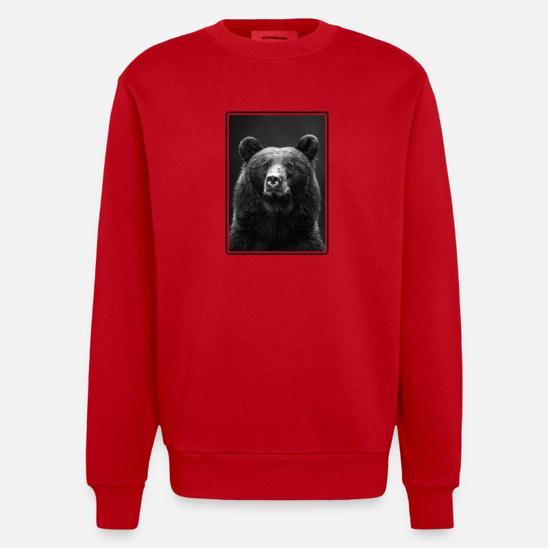Ours Bären Bär - Sweat bio épais oversize fabriqué en UE - rouge
