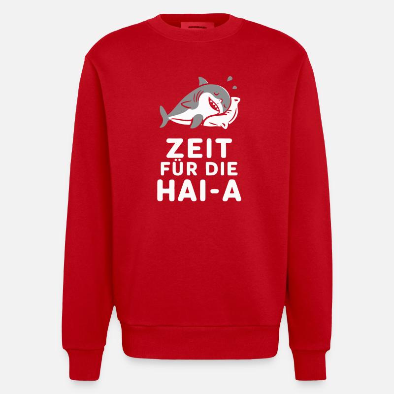 Requin Requin Requins Requin - Sweat bio épais oversize fabriqué en UE - rouge