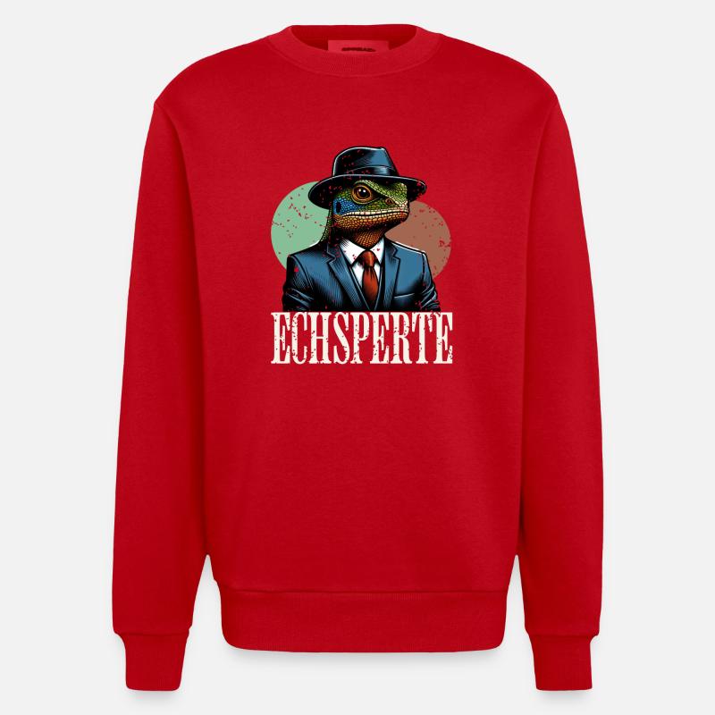 Echsperte Experte - Heavyweight Oversized Organic Crew Neck Made in EU - Rot