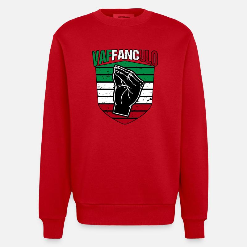 Italie Vaffanculo italien - Sweat bio épais oversize fabriqué en UE - rouge