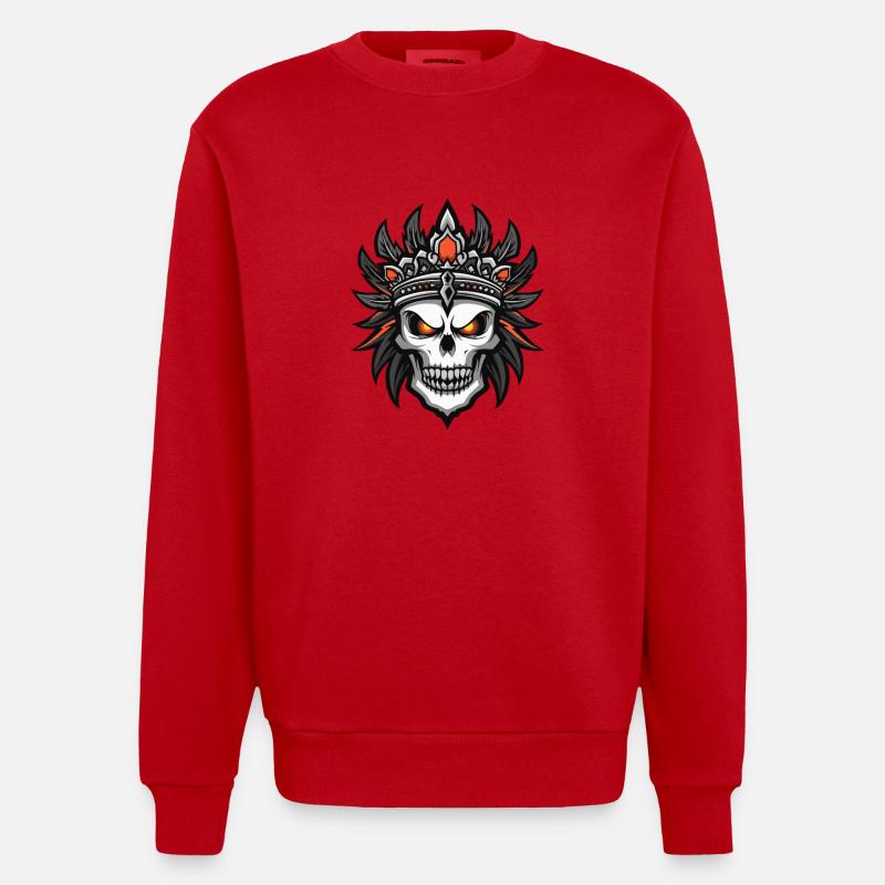 Chef Apache, Indiens morts - Sweat bio épais oversize fabriqué en UE - rouge