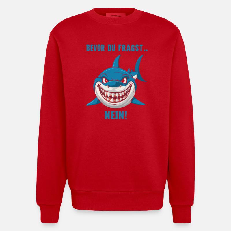 Requin Requin Requins Requin - Sweat bio épais oversize fabriqué en UE - rouge