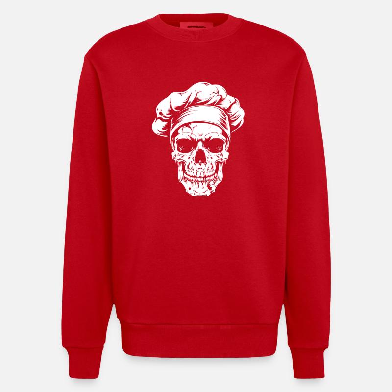 Koch Skull Chef - Sweat bio épais oversize fabriqué en UE - rouge