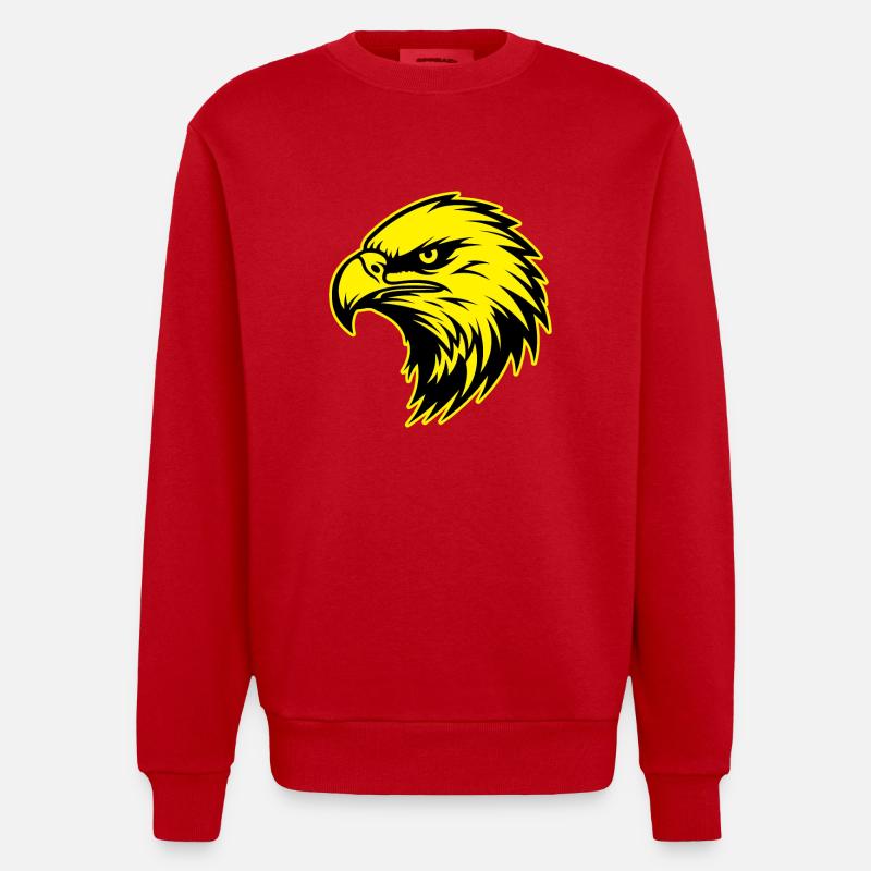 Portrait d’animal aigle - Sweat bio épais oversize fabriqué en UE - rouge
