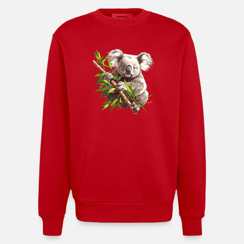 Koalas Koala - Sweat bio épais oversize fabriqué en UE - rouge