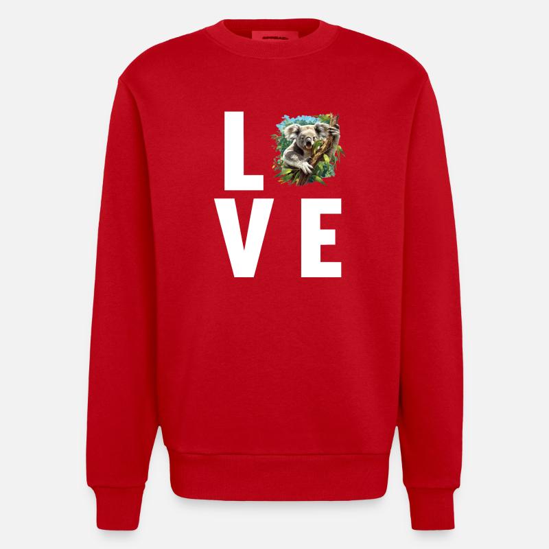 Koalas Koala - Sweat bio épais oversize fabriqué en UE - rouge