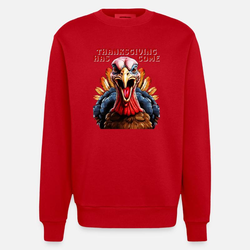 TRUTHAHN THANKSGIVING HAS COME - Heavyweight Oversized Organic Crew Neck Made in EU - Rot