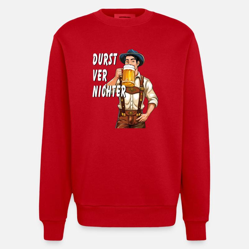 MANN Bier - Heavyweight Oversized Organic Crew Neck Made in EU - Rot