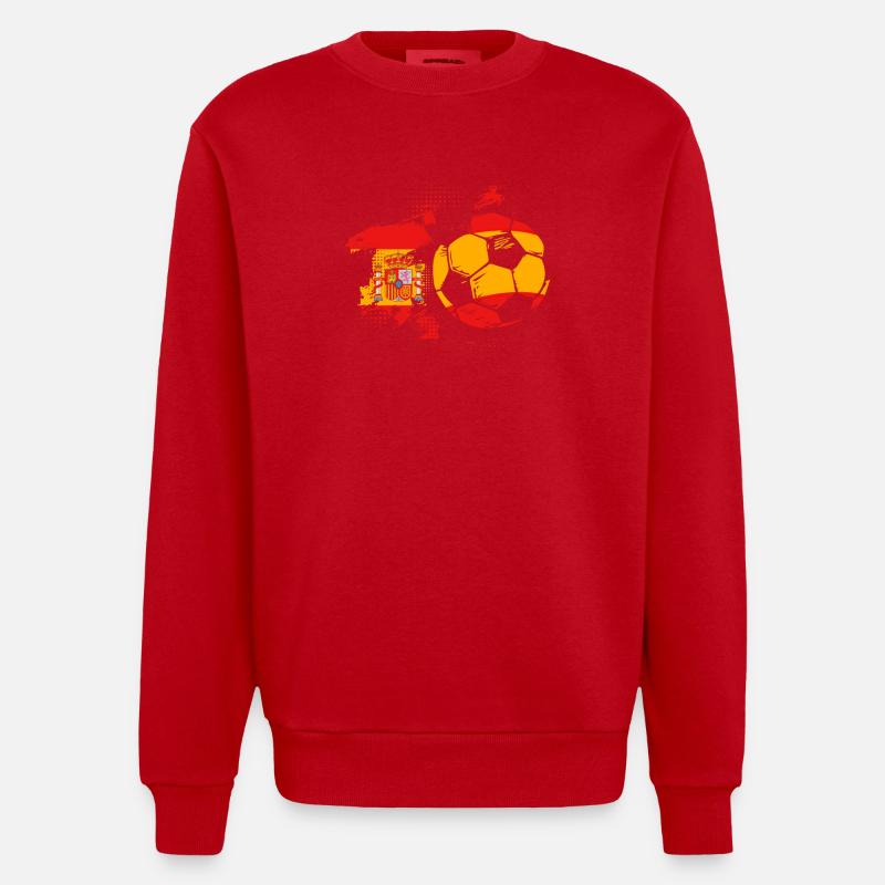 Spanien Spanisch - Heavyweight Oversized Organic Crew Neck Made in EU - Rot