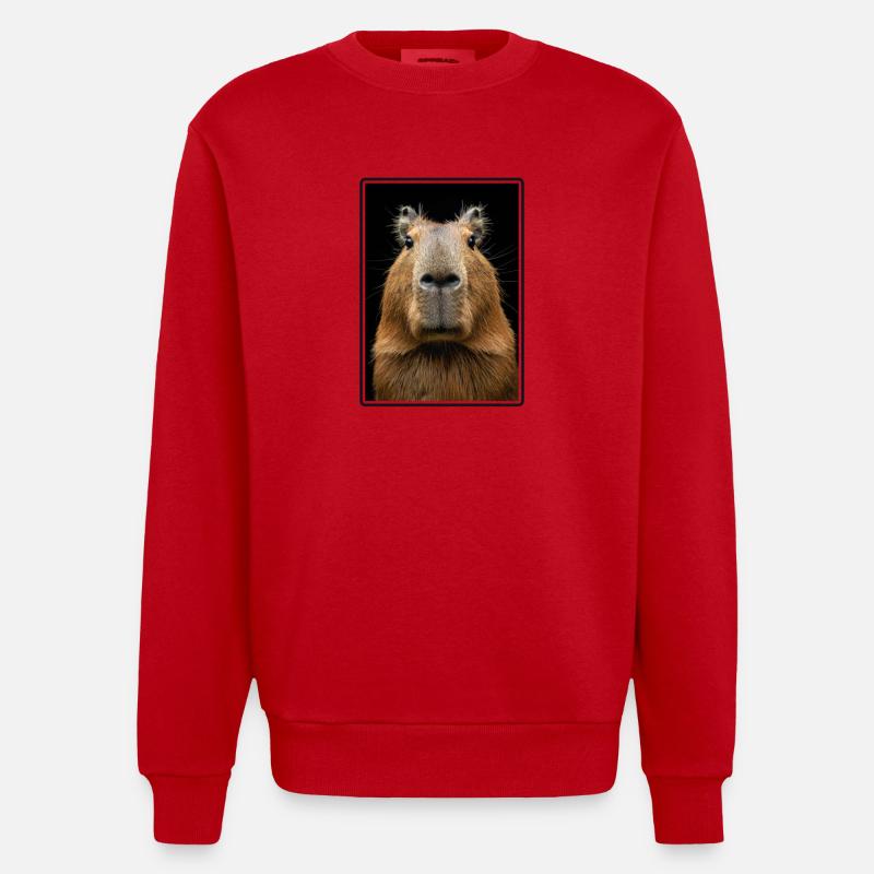 Capybaras Capybara - Sweat bio épais oversize fabriqué en UE - rouge