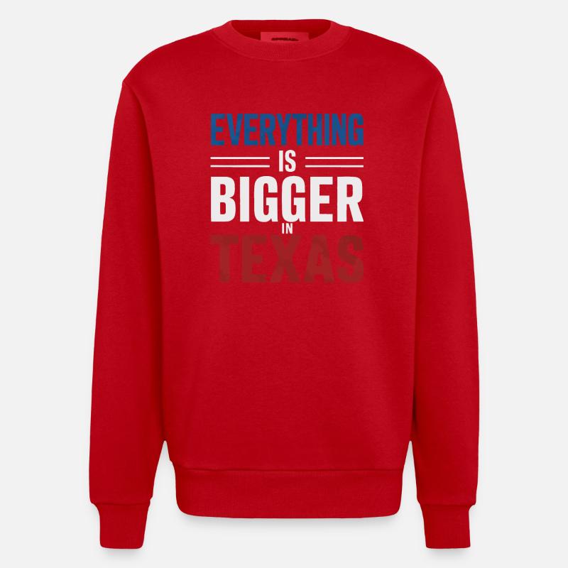 Texas State Texans Texas - Heavyweight Oversized Organic Crew Neck Made in EU - red