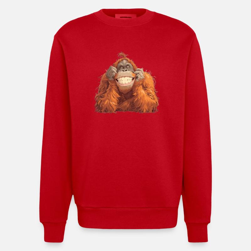 Orangs-outans Orangs-outans - Sweat bio épais oversize fabriqué en UE - rouge