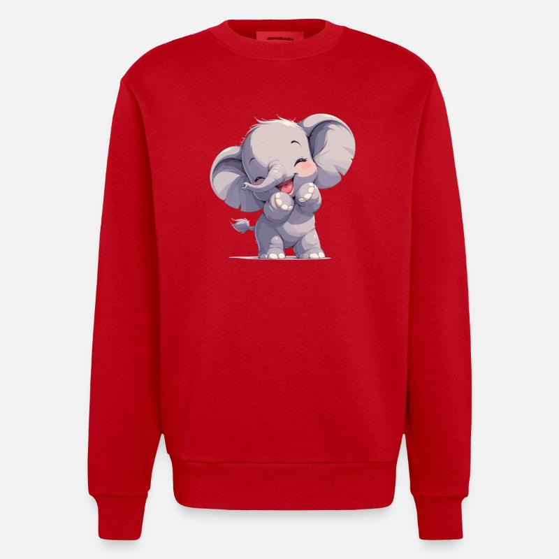 Elephant Elefanten Elefant - Sweat bio épais oversize fabriqué en UE - rouge